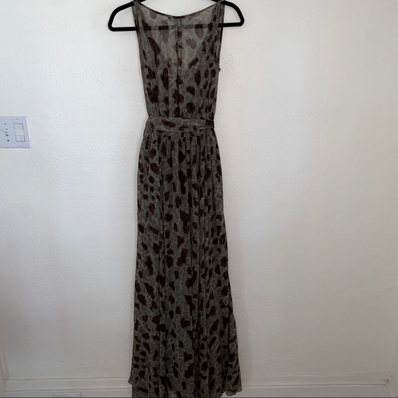 Olivaceous Animal Print Chiffon Faux Belt tie Wrap Maxi Dress 
Mobwife style - Picture 4 of 10